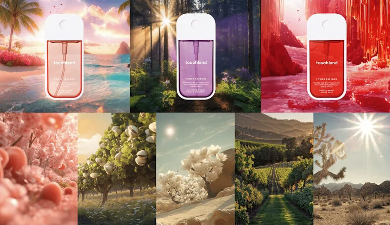 Within’s launch campaign for Touchland’s fragrance mists